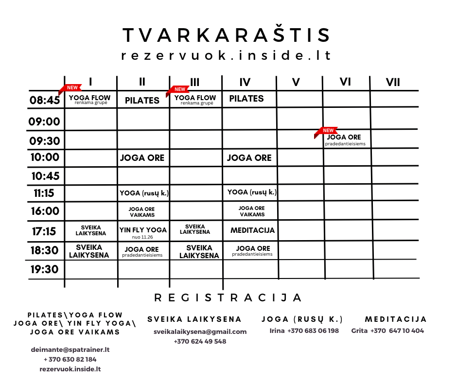 Mankštų Tvarkaraštis